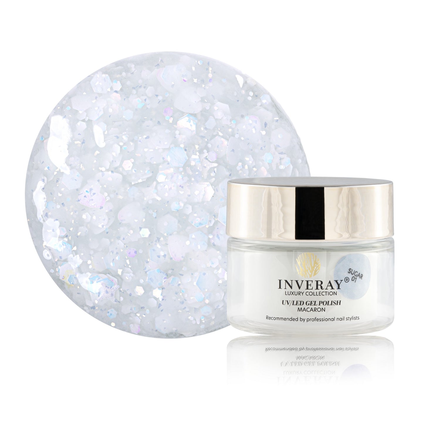 Inveray UV/LED Gel Nail Polish MACARON 001 SUGAR 10ml