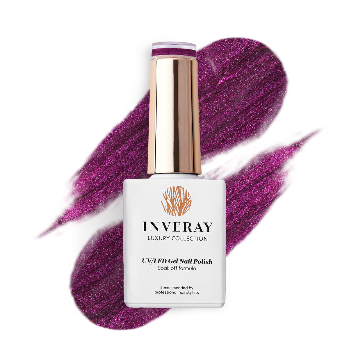 320 Inveray UV/LED Gel Nail Polish Luxury Collection N°320 ROYAL PLUM (CAT EYE) 10ml